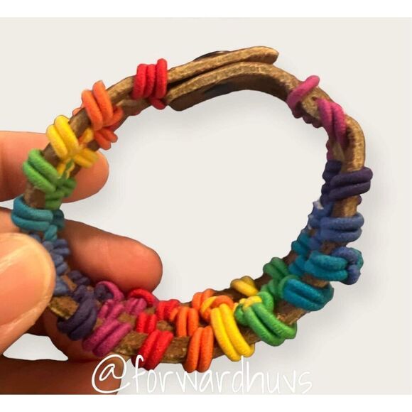 Rainbow Leather Weave Bracelet - Celebrate Differences in Style - Picture 9 of 10